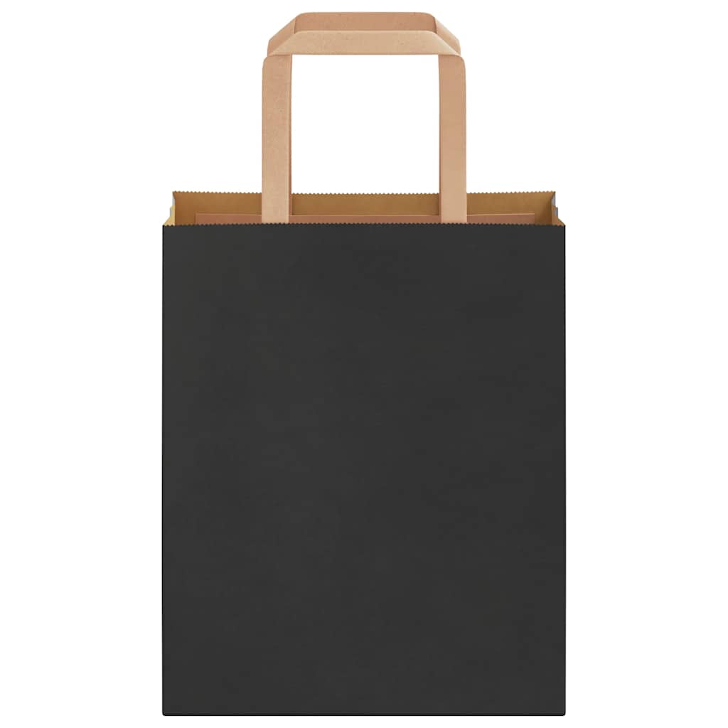 Papiertragetaschen 50 Stk. mit Henkeln Schwarz 18x8x22 cm