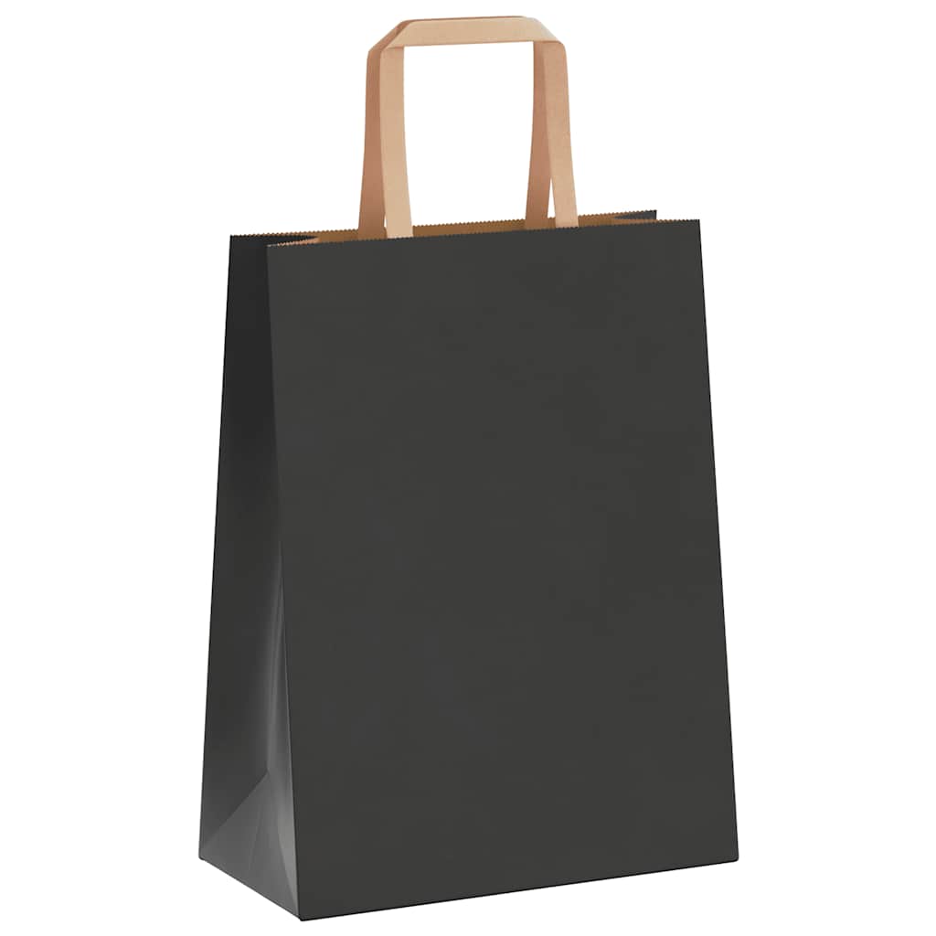 Papiertragetaschen 50 Stk. mit Henkeln Schwarz 21x11x28 cm