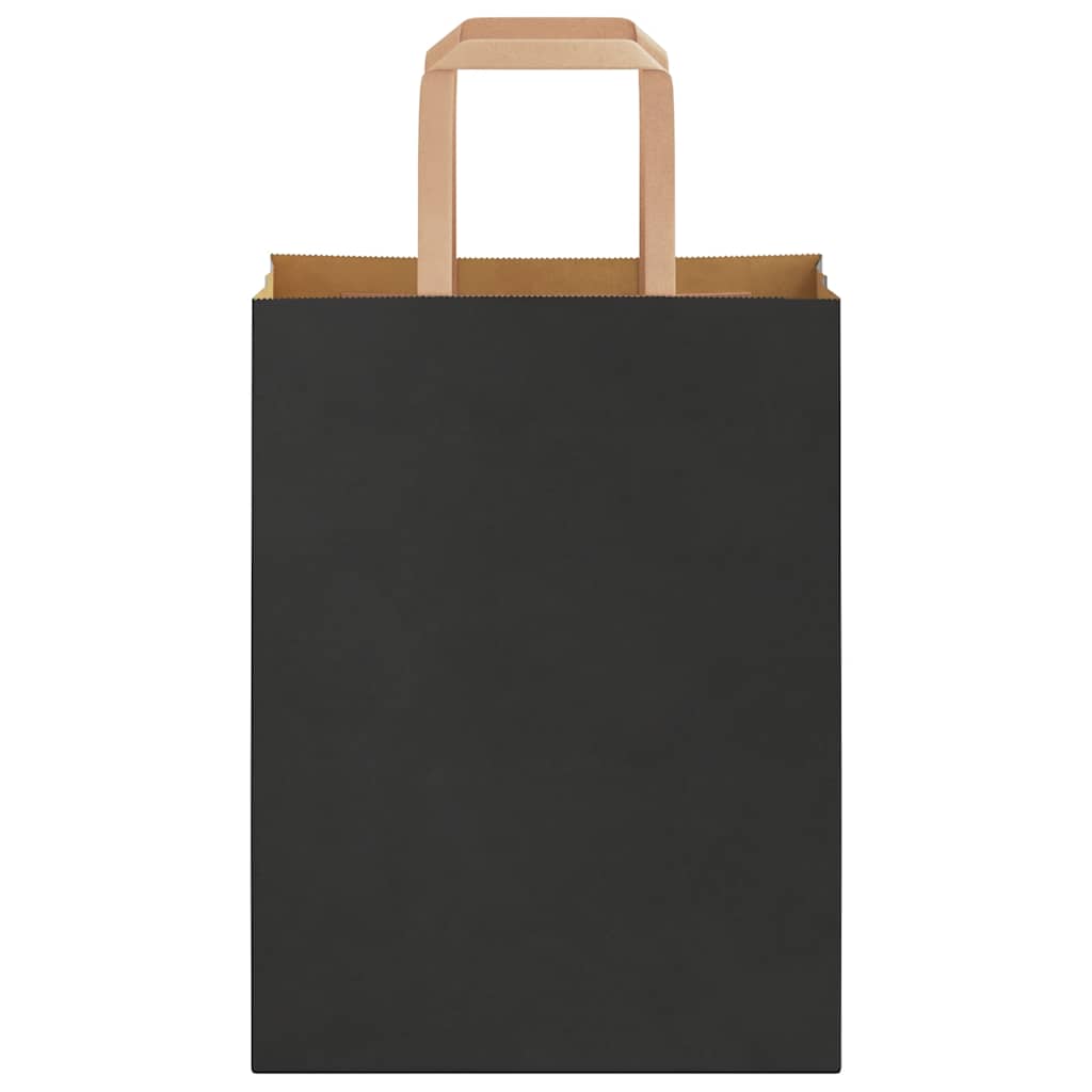 Papiertragetaschen 50 Stk. mit Henkeln Schwarz 21x11x28 cm