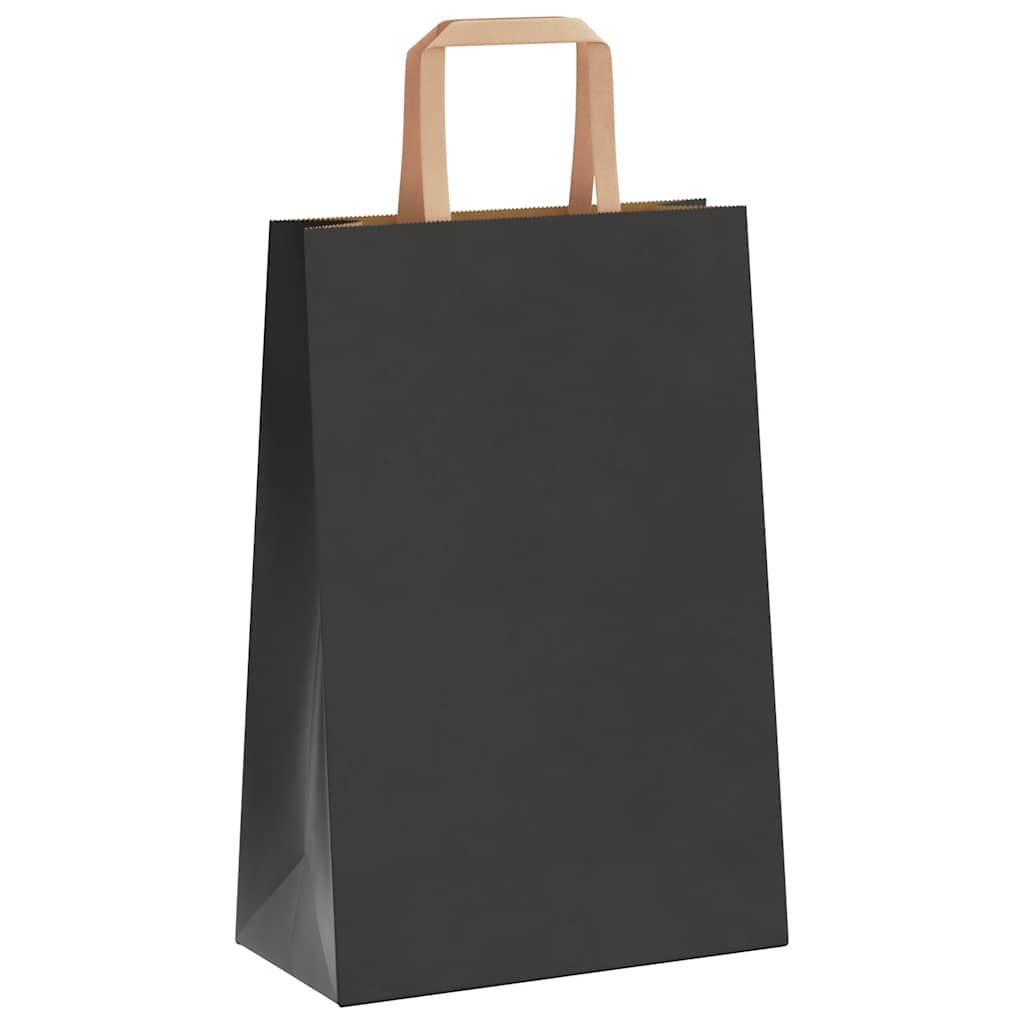 Papiertragetaschen 50 Stk. mit Henkeln Schwarz 21x11x31 cm