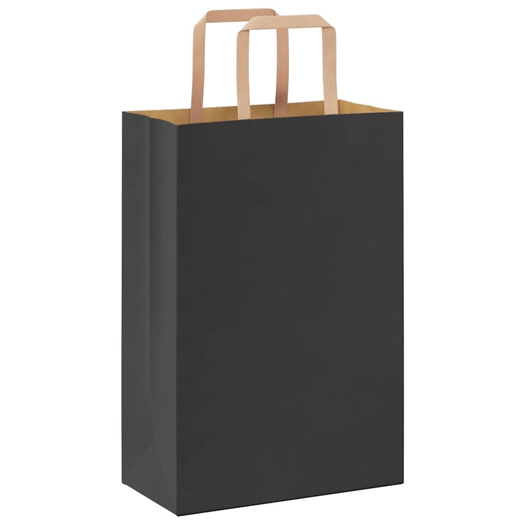 Papiertragetaschen 50 Stk. mit Henkeln Schwarz 21x11x31 cm
