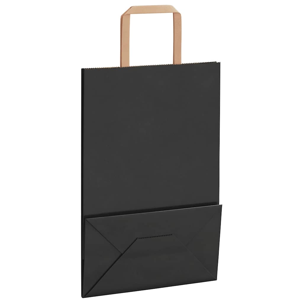 Papiertragetaschen 50 Stk. mit Henkeln Schwarz 21x11x31 cm