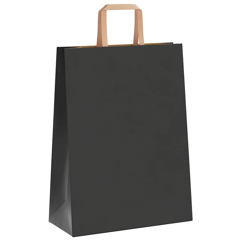 Papiertragetaschen 50 Stk. mit Henkeln Schwarz 26x12x35 cm