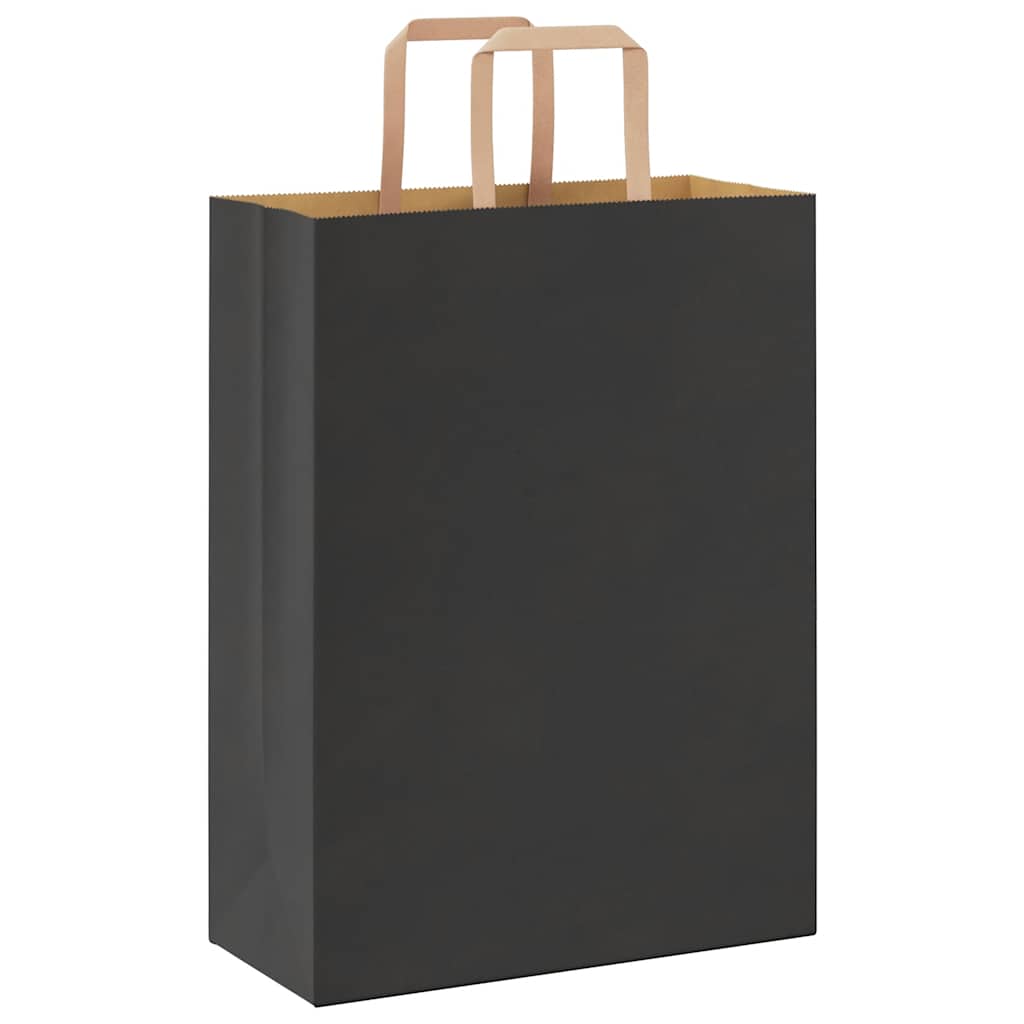 Papiertragetaschen 50 Stk. mit Henkeln Schwarz 26x12x35 cm