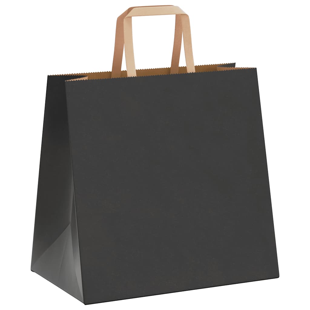 Papiertragetaschen 50 Stk. mit Henkeln Schwarz 26x17x25 cm