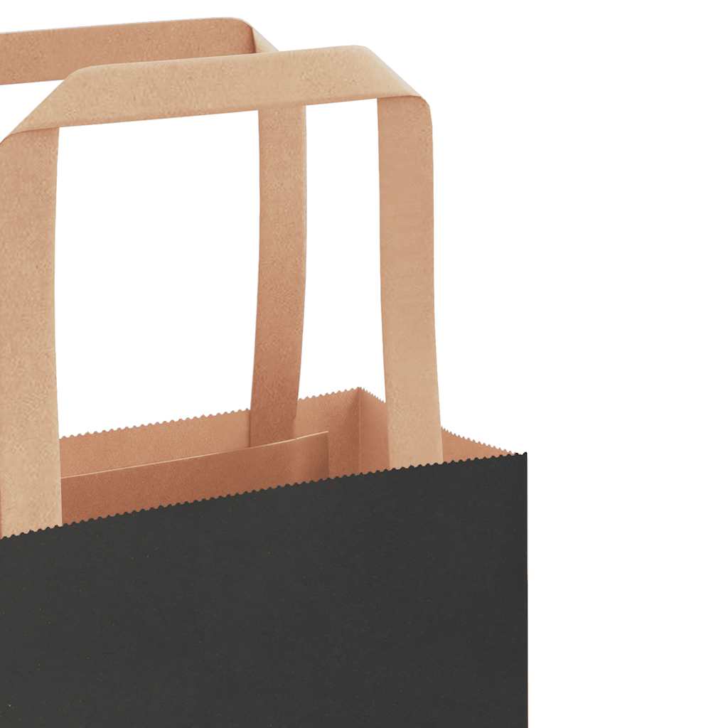 Papiertragetaschen 50 Stk. mit Henkeln Schwarz 26x17x25 cm
