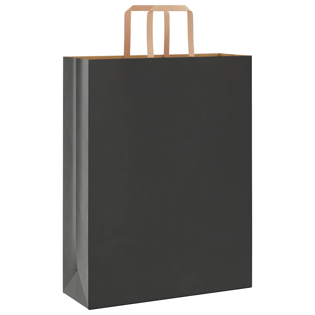 Papiertragetaschen 50 Stk. mit Henkeln Schwarz 32x12x42 cm