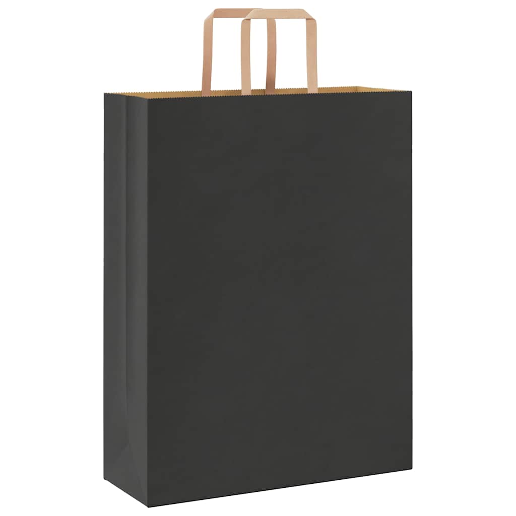 Papiertragetaschen 50 Stk. mit Henkeln Schwarz 32x12x42 cm