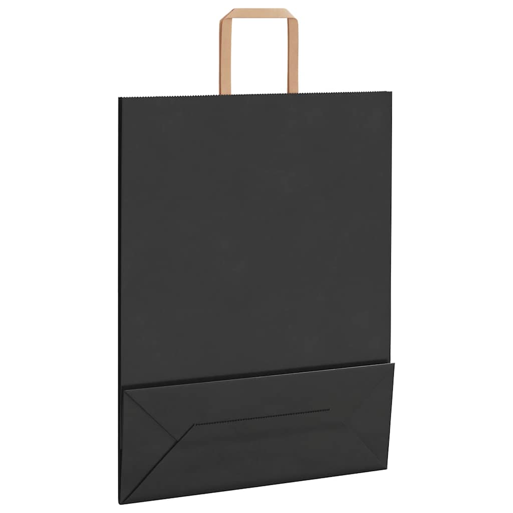 Papiertragetaschen 50 Stk. mit Henkeln Schwarz 32x12x42 cm
