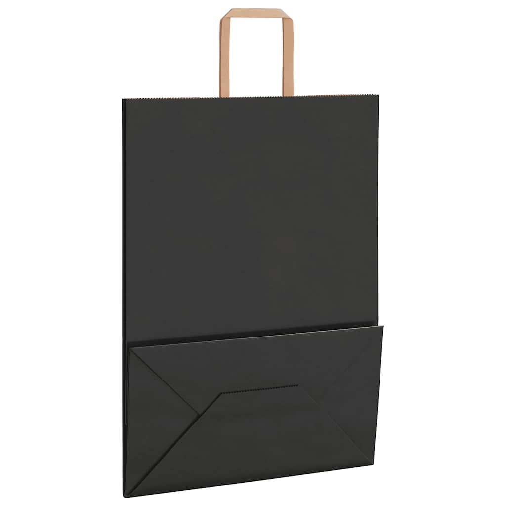 Papiertragetaschen 50 Stk. mit Henkeln Schwarz 32x17x44 cm