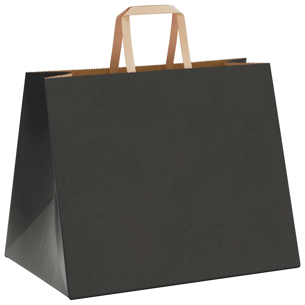 Papiertragetaschen 50 Stk. mit Henkeln Schwarz 32x22x24 cm