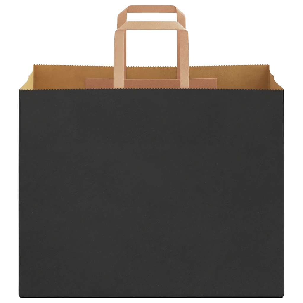 Papiertragetaschen 50 Stk. mit Henkeln Schwarz 32x22x24 cm