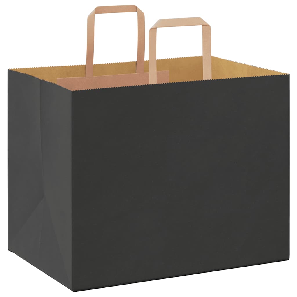 Papiertragetaschen 50 Stk. mit Henkeln Schwarz 32x22x24 cm