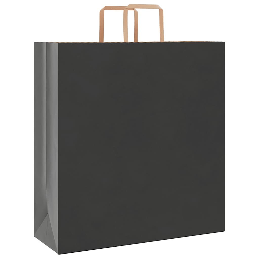 Papiertragetaschen 50 Stk. mit Henkeln Schwarz 45x17x48 cm