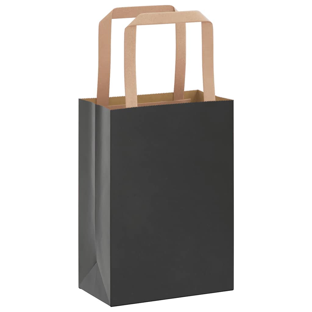 Paper carrier bags 250 pcs. with handles Black 15x8x21 cm