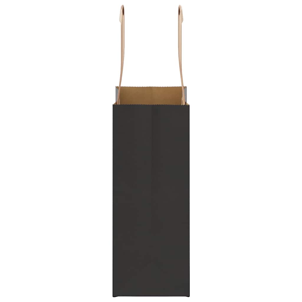 Paper carrier bags 250 pcs. with handles Black 15x8x21 cm