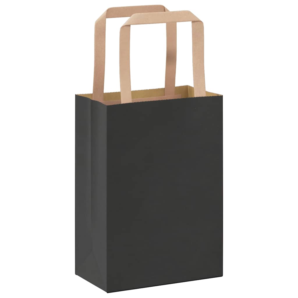 Paper carrier bags 250 pcs. with handles Black 15x8x21 cm