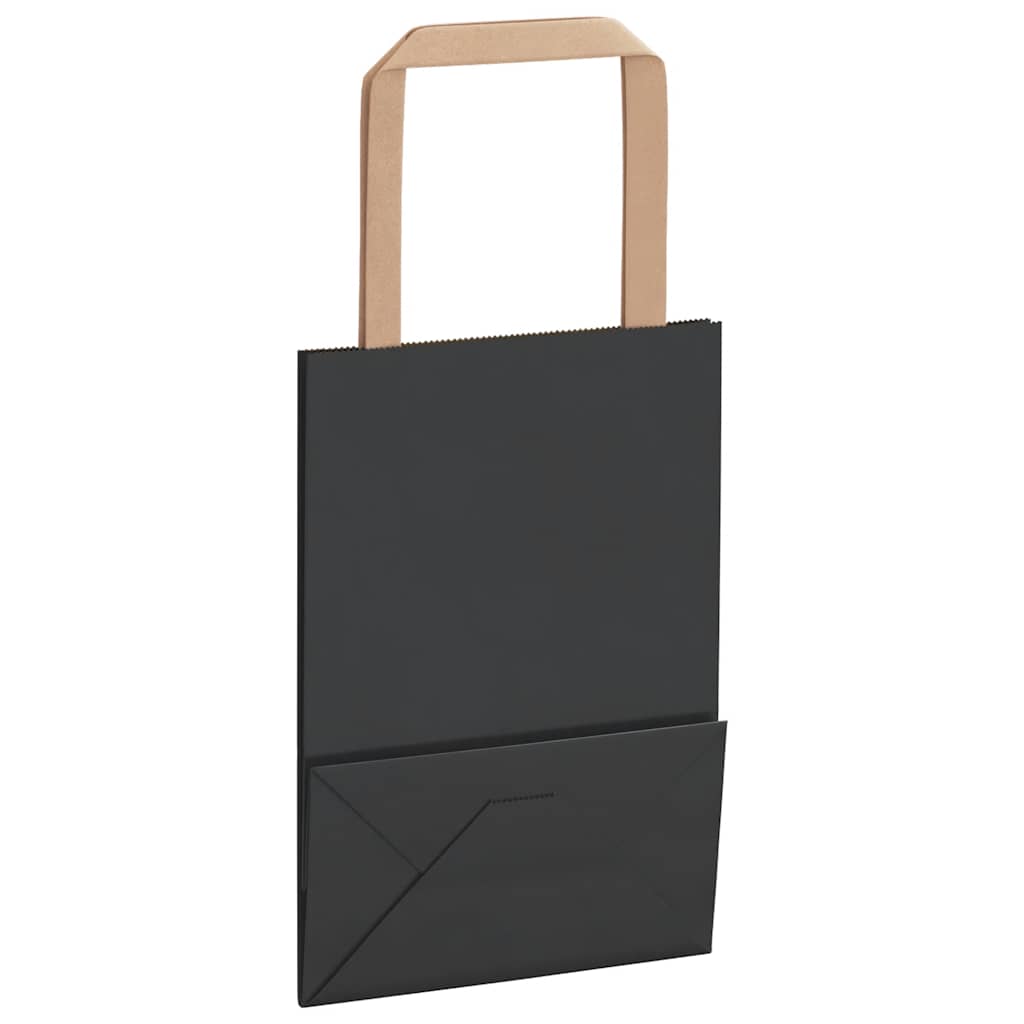 Paper carrier bags 250 pcs. with handles Black 15x8x21 cm