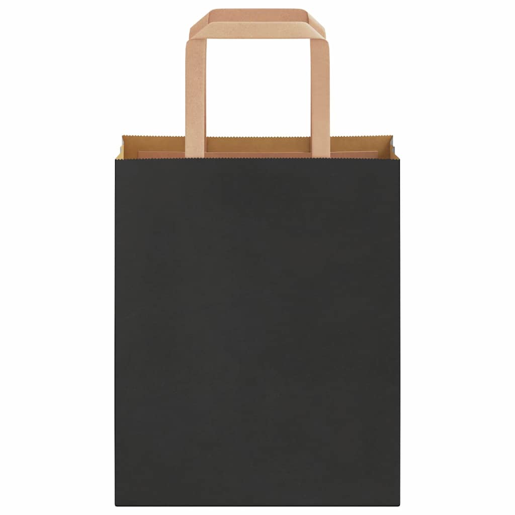 Papiertragetaschen 250 Stk. mit Henkeln Schwarz 18x8x22 cm