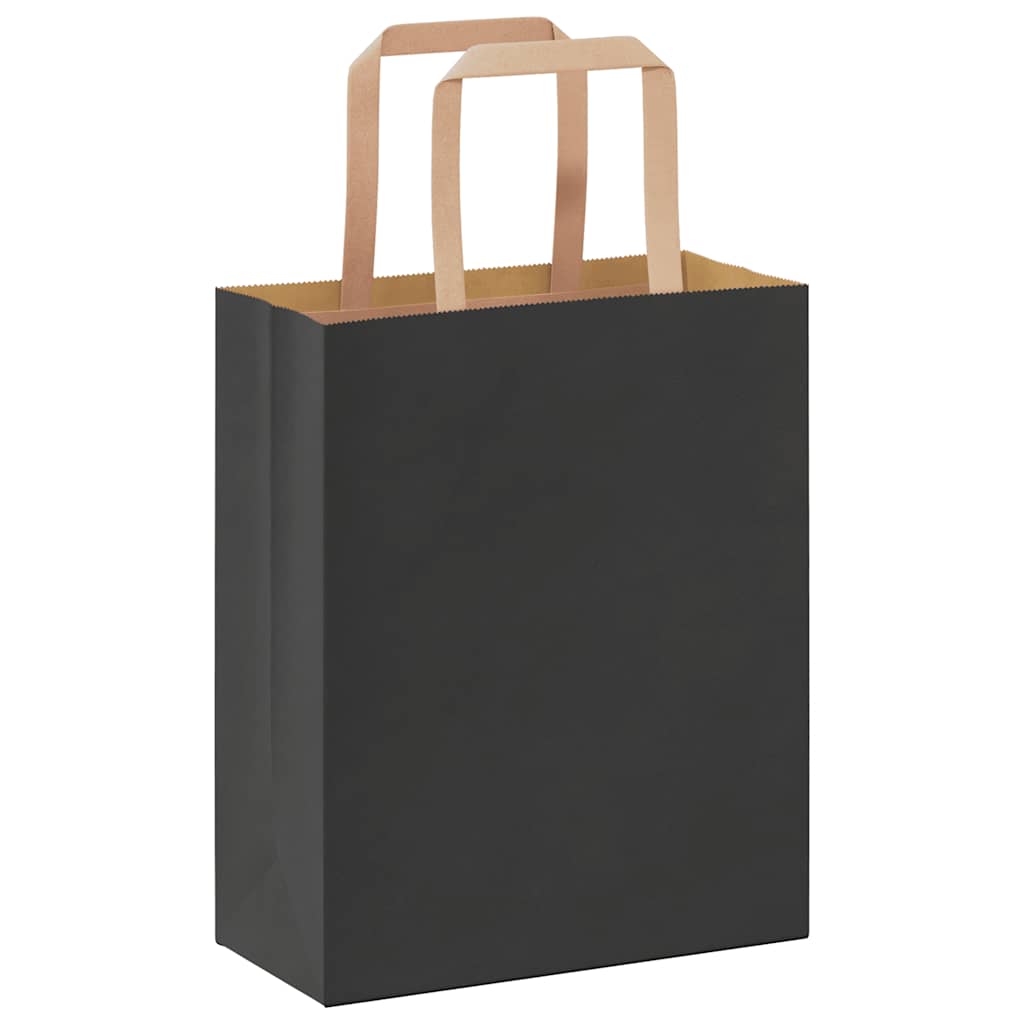 Papiertragetaschen 250 Stk. mit Henkeln Schwarz 18x8x22 cm