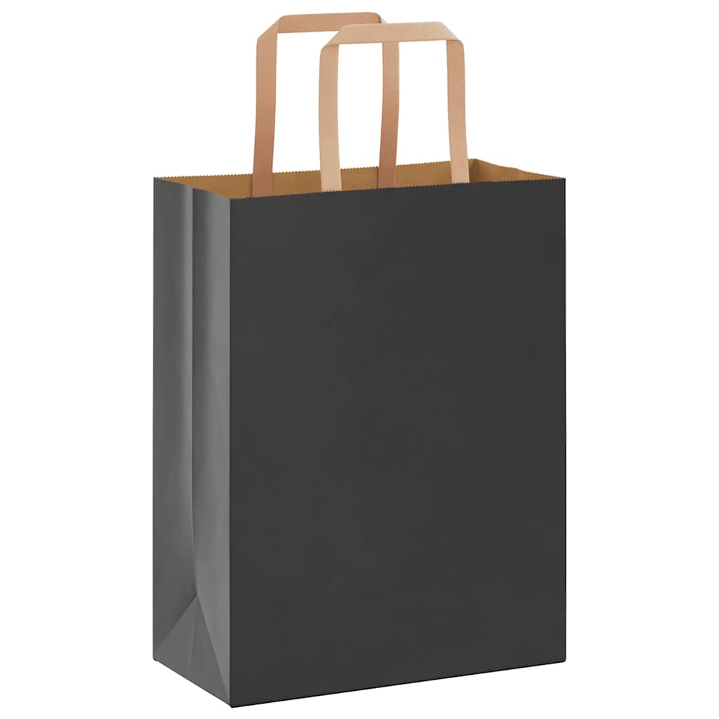 Papiertragetaschen 250 Stk. mit Henkeln Schwarz 21x11x28 cm