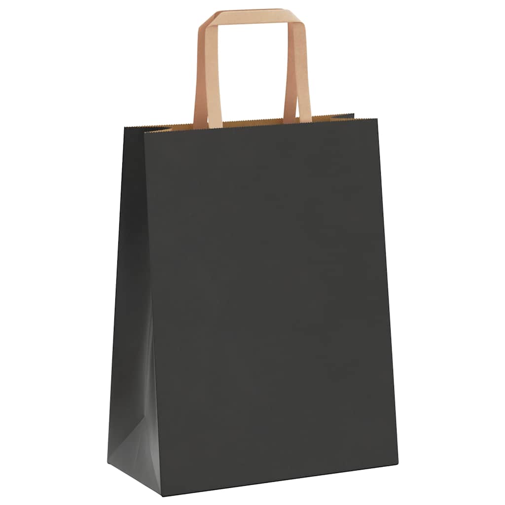 Papiertragetaschen 250 Stk. mit Henkeln Schwarz 21x11x28 cm