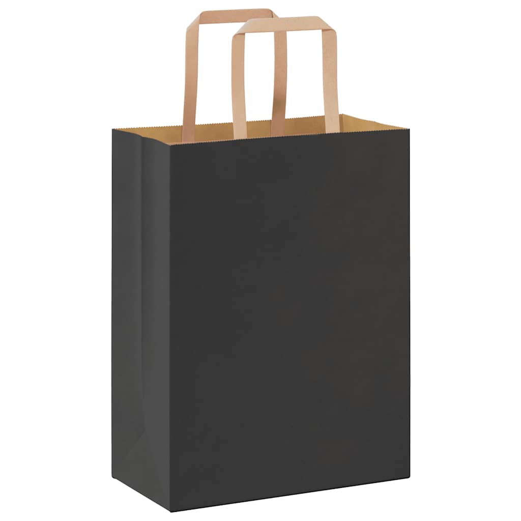 Papiertragetaschen 250 Stk. mit Henkeln Schwarz 21x11x28 cm