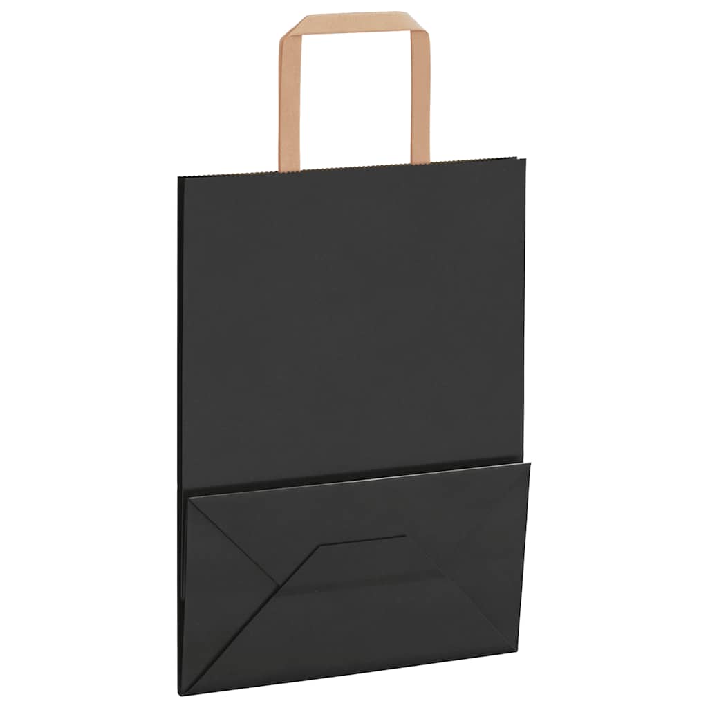 Papiertragetaschen 250 Stk. mit Henkeln Schwarz 21x11x28 cm