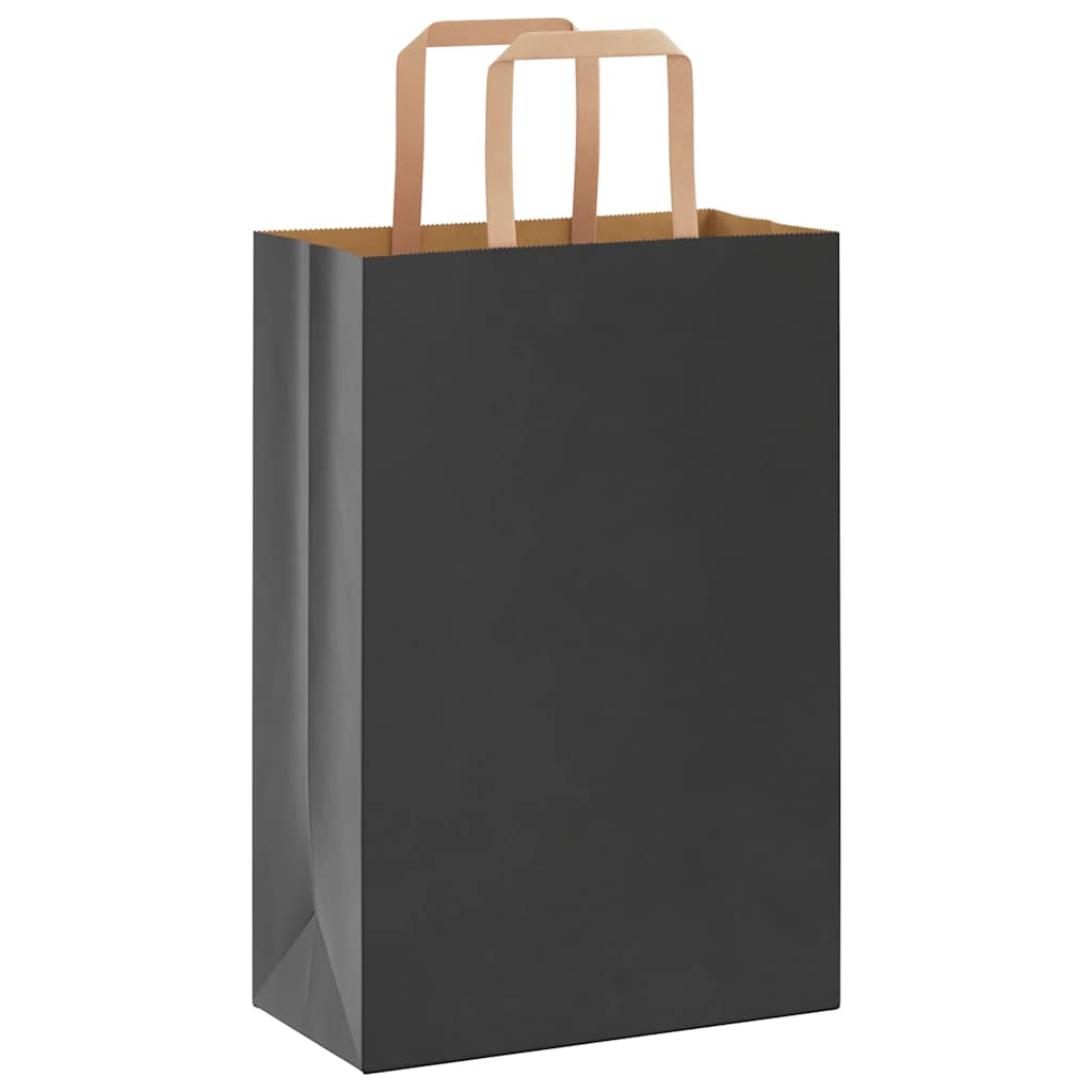 Papiertragetaschen 250 Stk. mit Henkeln Schwarz 21x11x31 cm