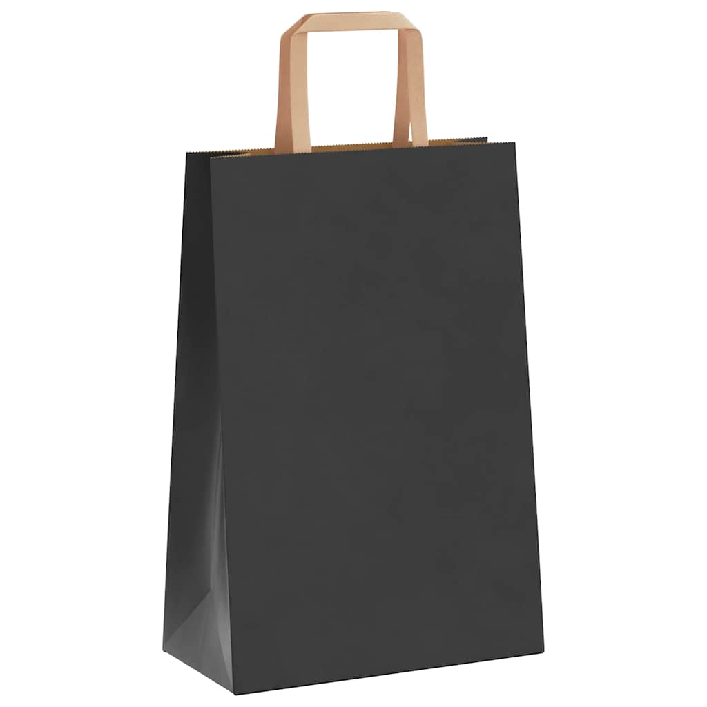 Papiertragetaschen 250 Stk. mit Henkeln Schwarz 21x11x31 cm