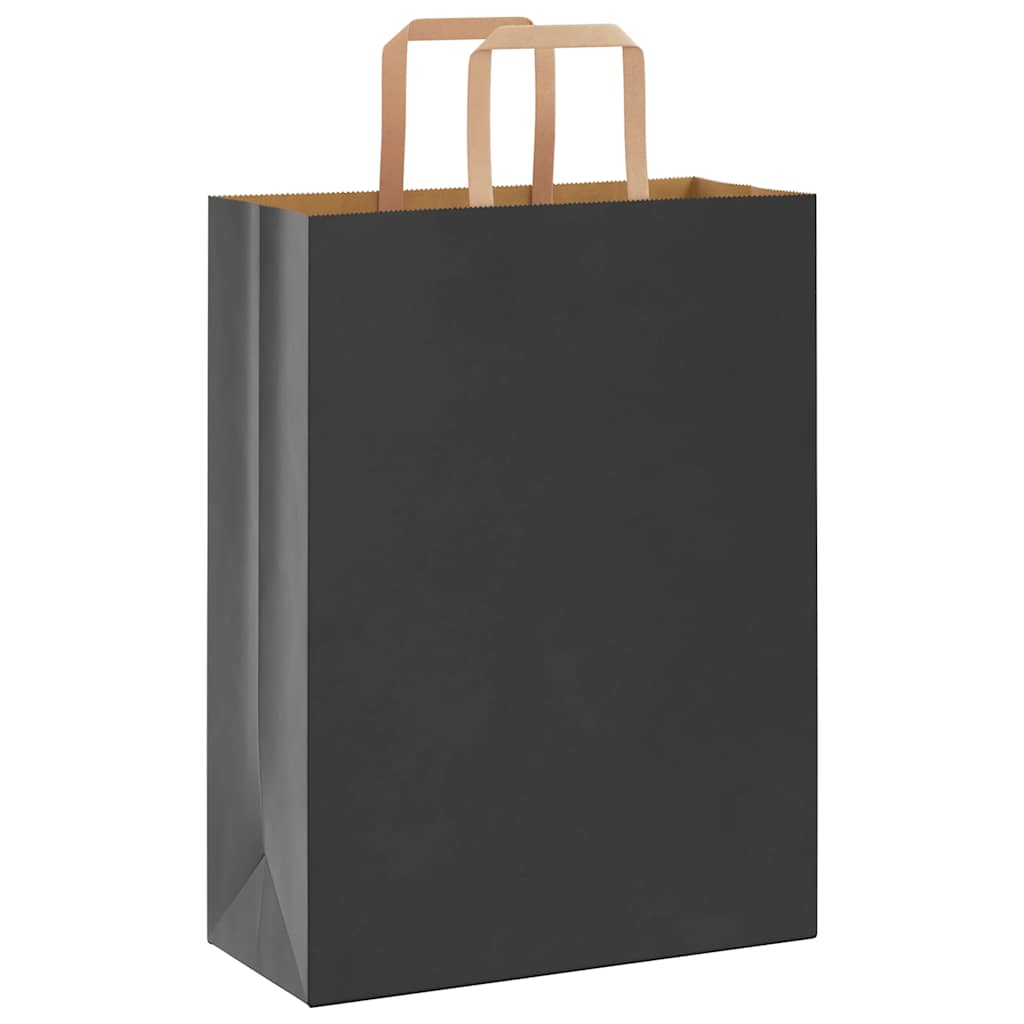 Papiertragetaschen 250 Stk. mit Henkeln Schwarz 26x12x35 cm