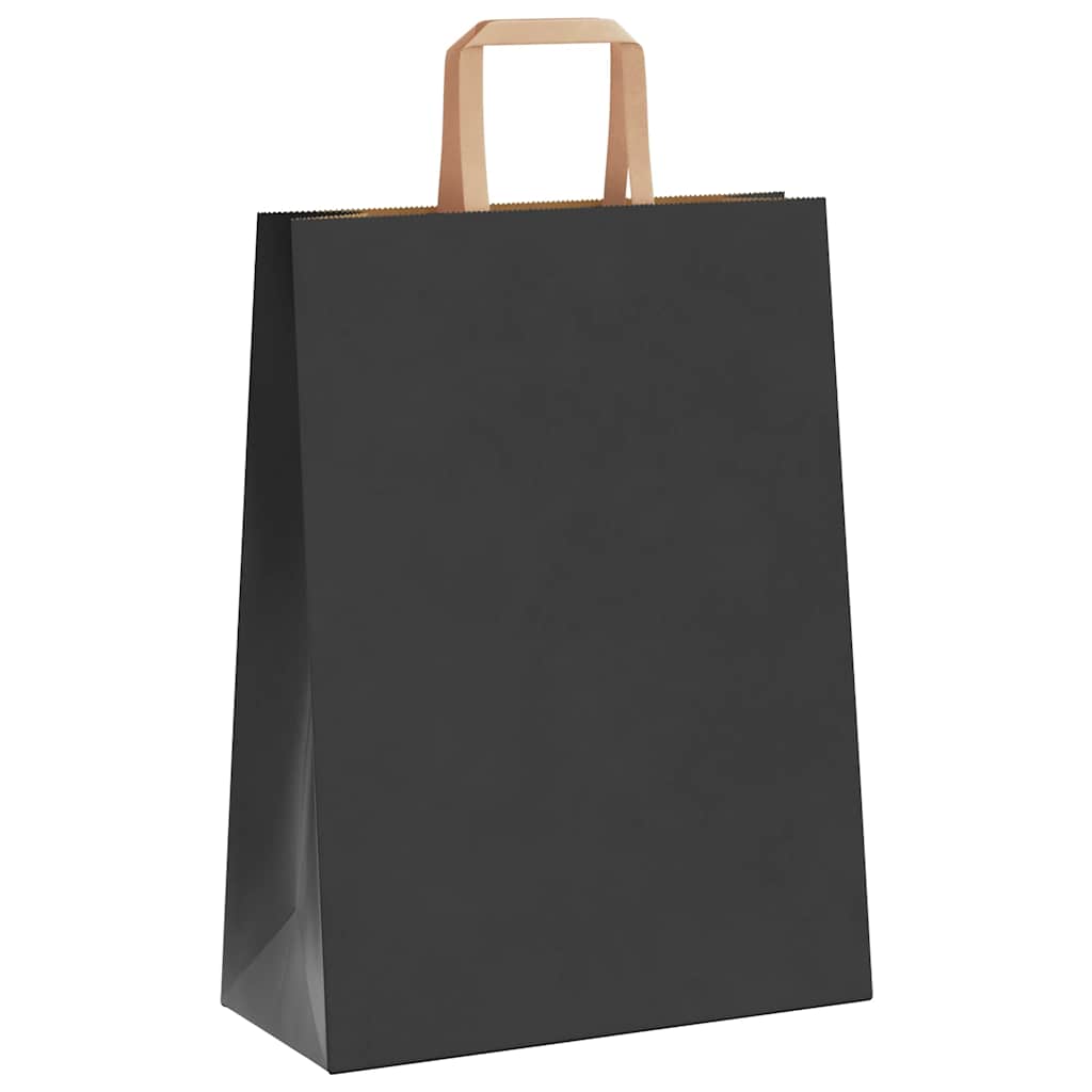 Papiertragetaschen 250 Stk. mit Henkeln Schwarz 26x12x35 cm