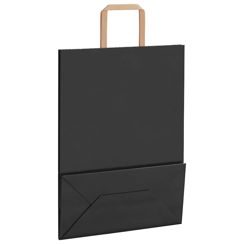 Papiertragetaschen 250 Stk. mit Henkeln Schwarz 26x12x35 cm