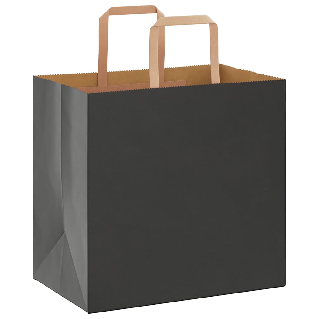 Papiertragetaschen 250 Stk. mit Henkeln Schwarz 26x17x25 cm