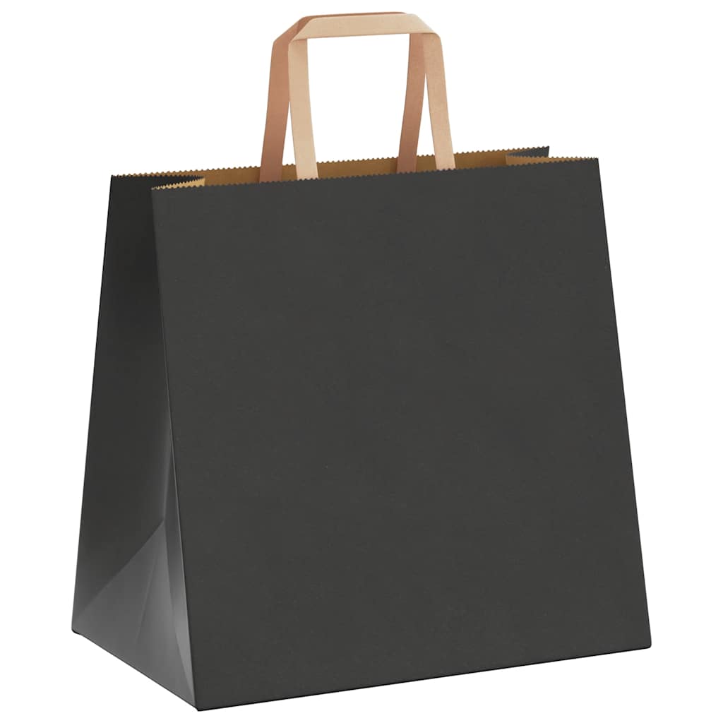 Papiertragetaschen 250 Stk. mit Henkeln Schwarz 26x17x25 cm