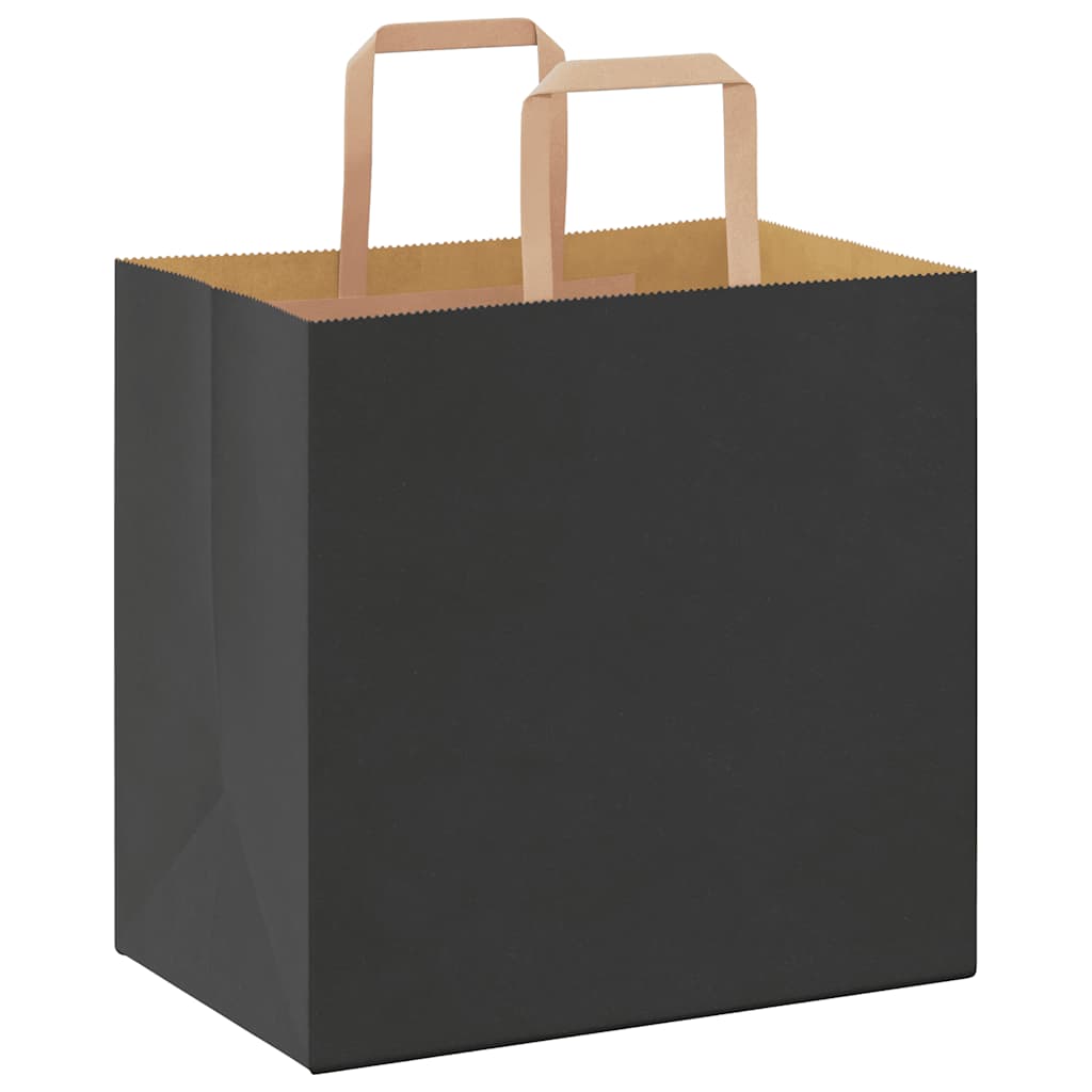 Papiertragetaschen 250 Stk. mit Henkeln Schwarz 26x17x25 cm