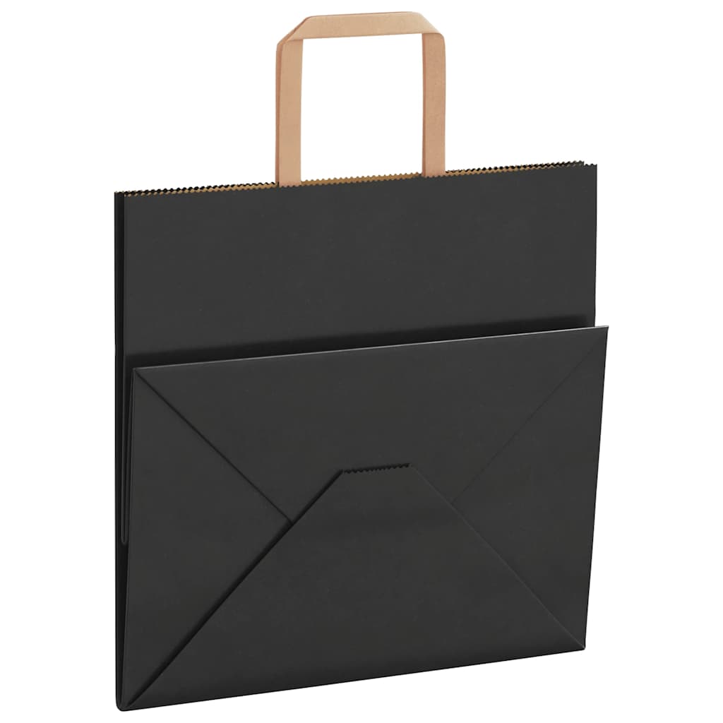 Papiertragetaschen 250 Stk. mit Henkeln Schwarz 26x17x25 cm