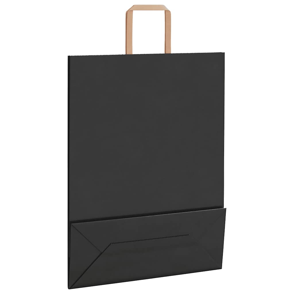 Papiertragetaschen 250 Stk. mit Henkeln Schwarz 32x12x42 cm