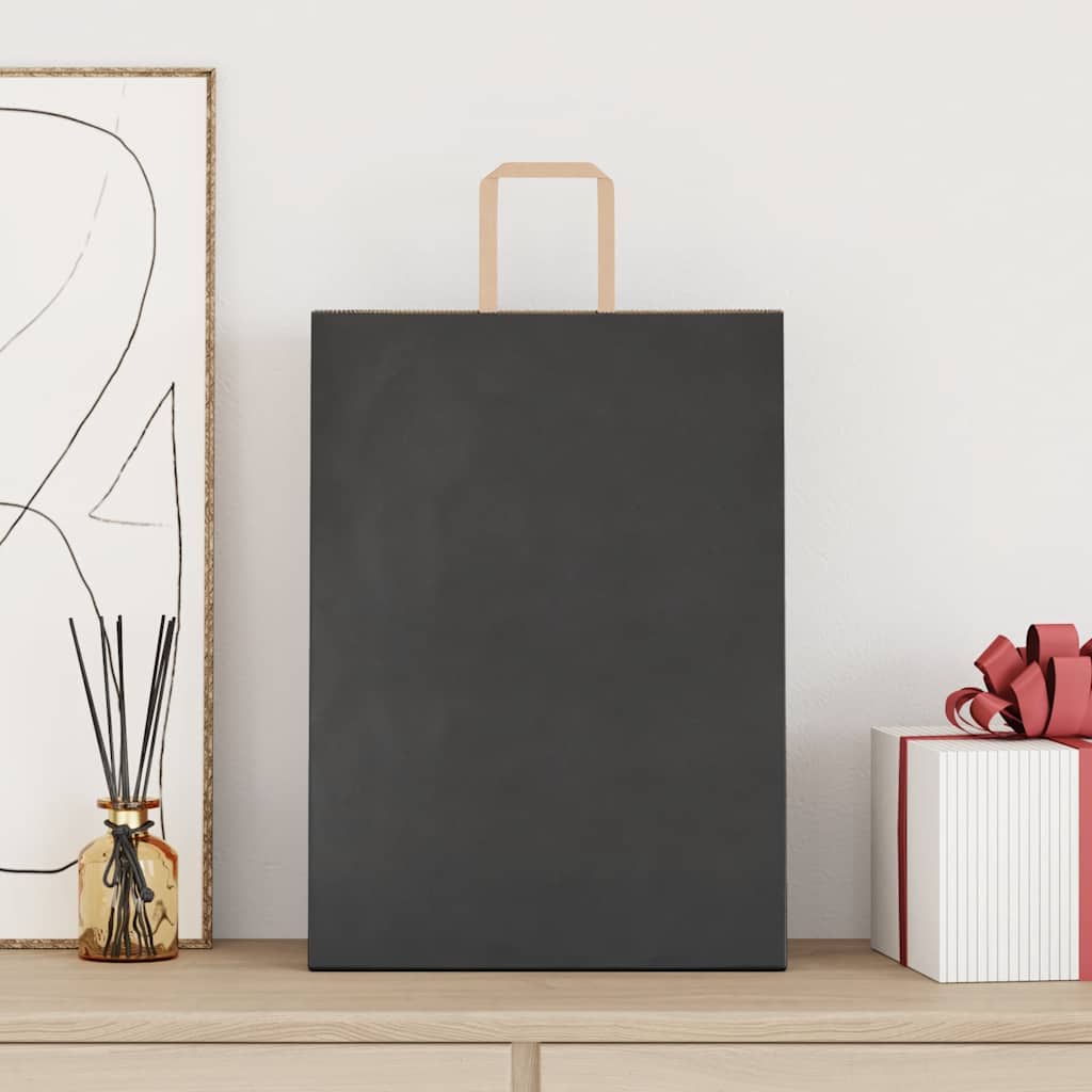 Paper carrier bags 250 pcs. with handles Black 32x17x44 cm