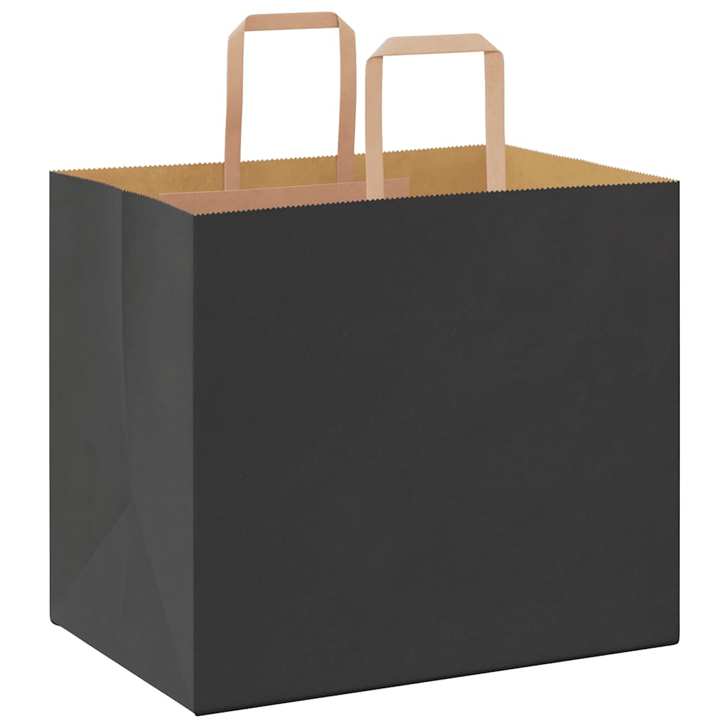 Papiertragetaschen 250 Stk. mit Henkeln Schwarz 32x22x28 cm