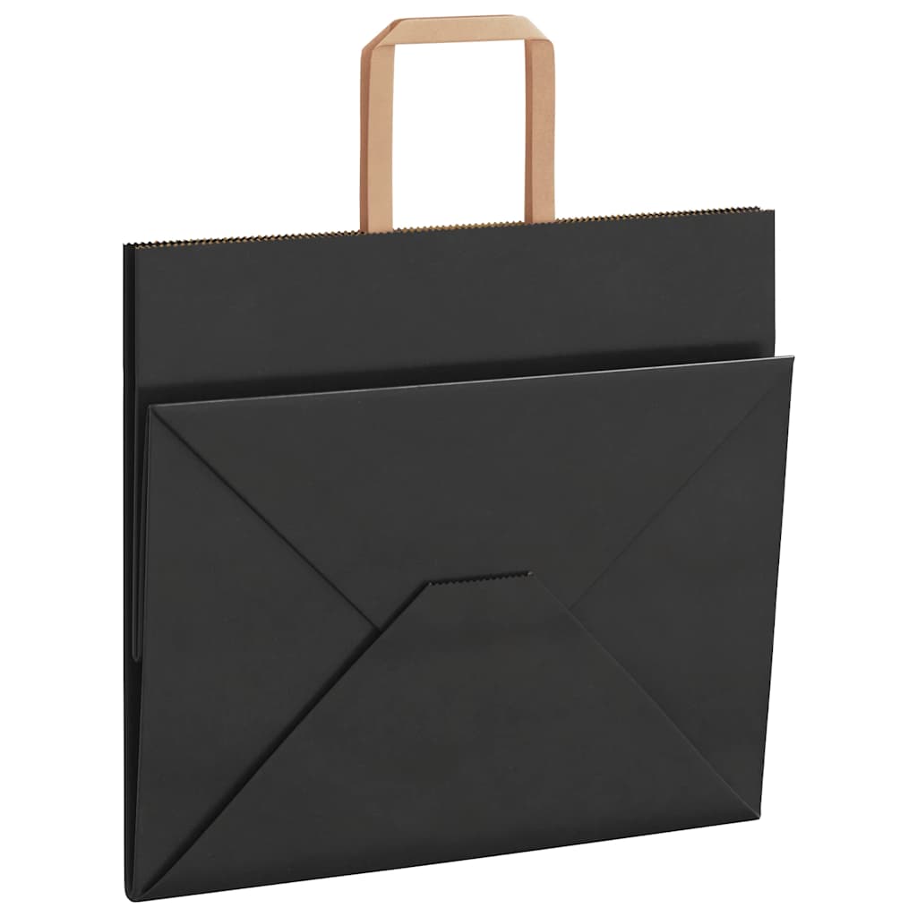 Papiertragetaschen 250 Stk. mit Henkeln Schwarz 32x22x28 cm