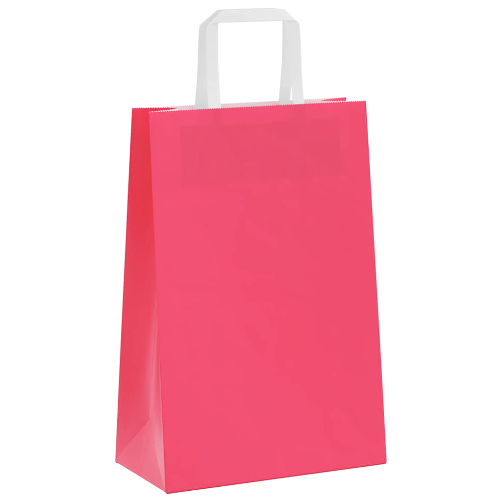 Papiertragetaschen 50 Stk. mit Henkeln Rosa 21x11x31 cm