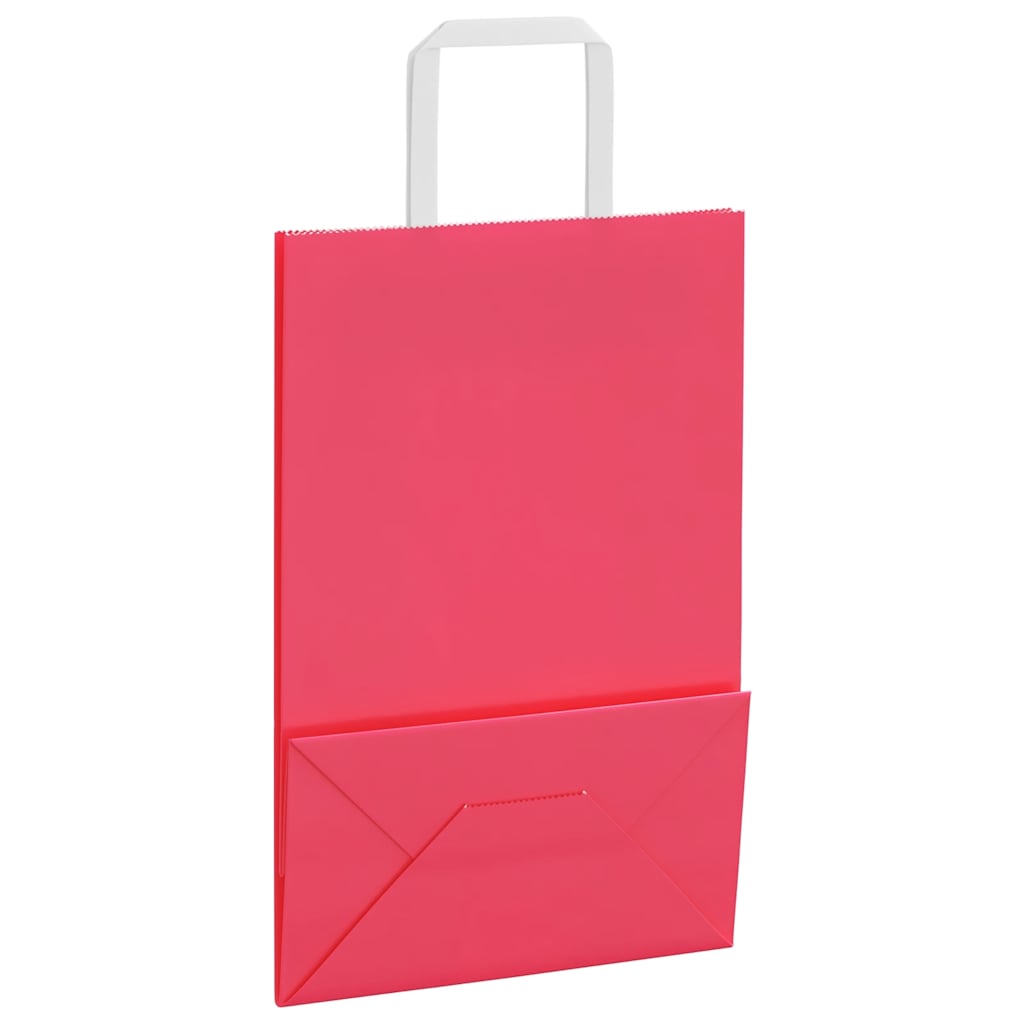 Papiertragetaschen 50 Stk. mit Henkeln Rosa 21x11x31 cm