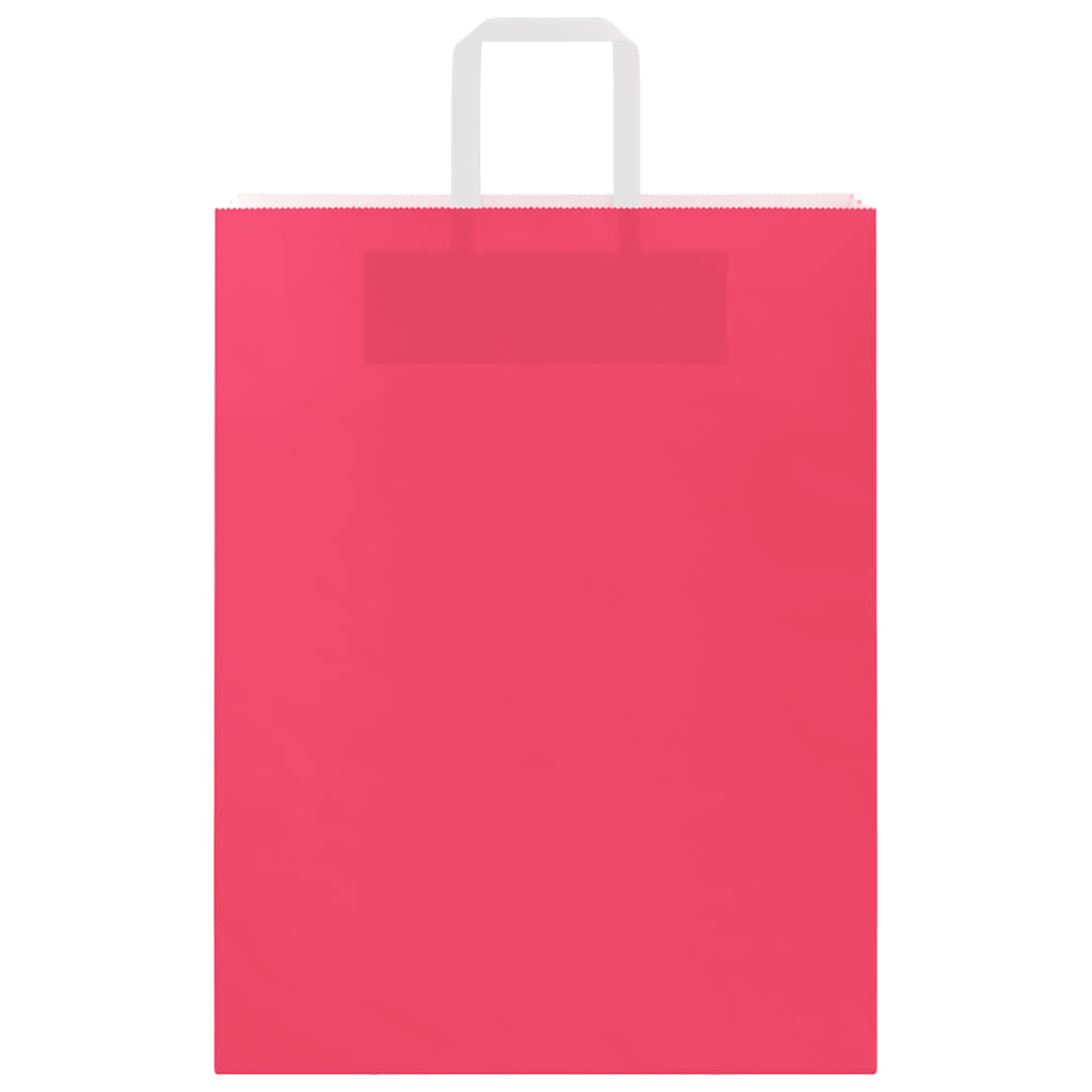 Papiertragetaschen 50 Stk. mit Henkeln Rosa 32x12x42 cm