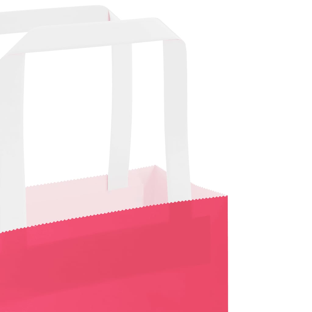 Papiertragetaschen 50 Stk. mit Henkeln Rosa 32x12x42 cm