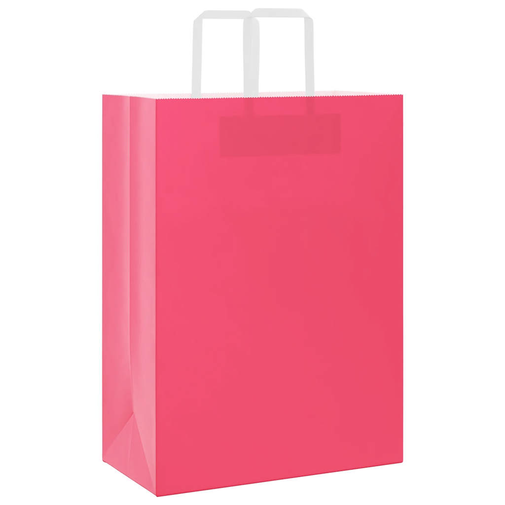 Papiertragetaschen 50 Stk. mit Henkeln Rosa 32x17x44 cm