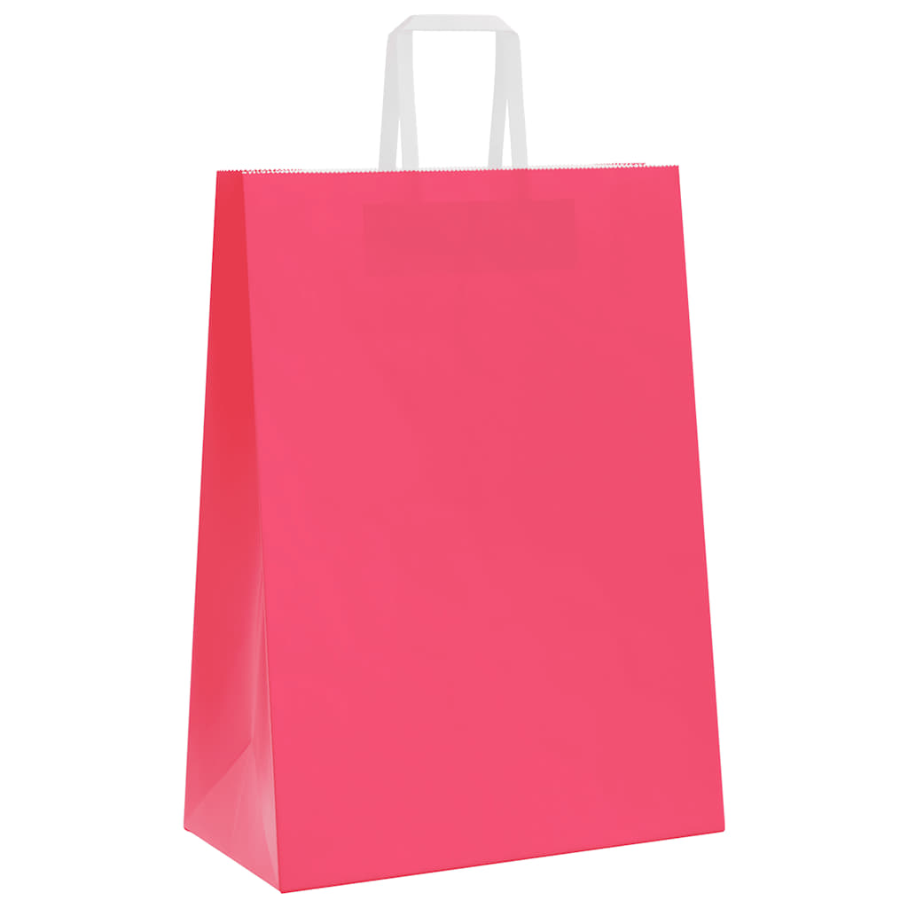 Papiertragetaschen 50 Stk. mit Henkeln Rosa 32x17x44 cm
