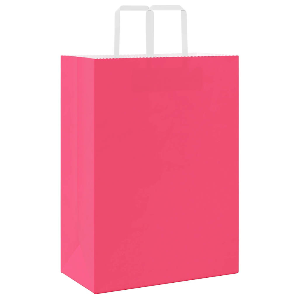 Papiertragetaschen 50 Stk. mit Henkeln Rosa 32x17x44 cm