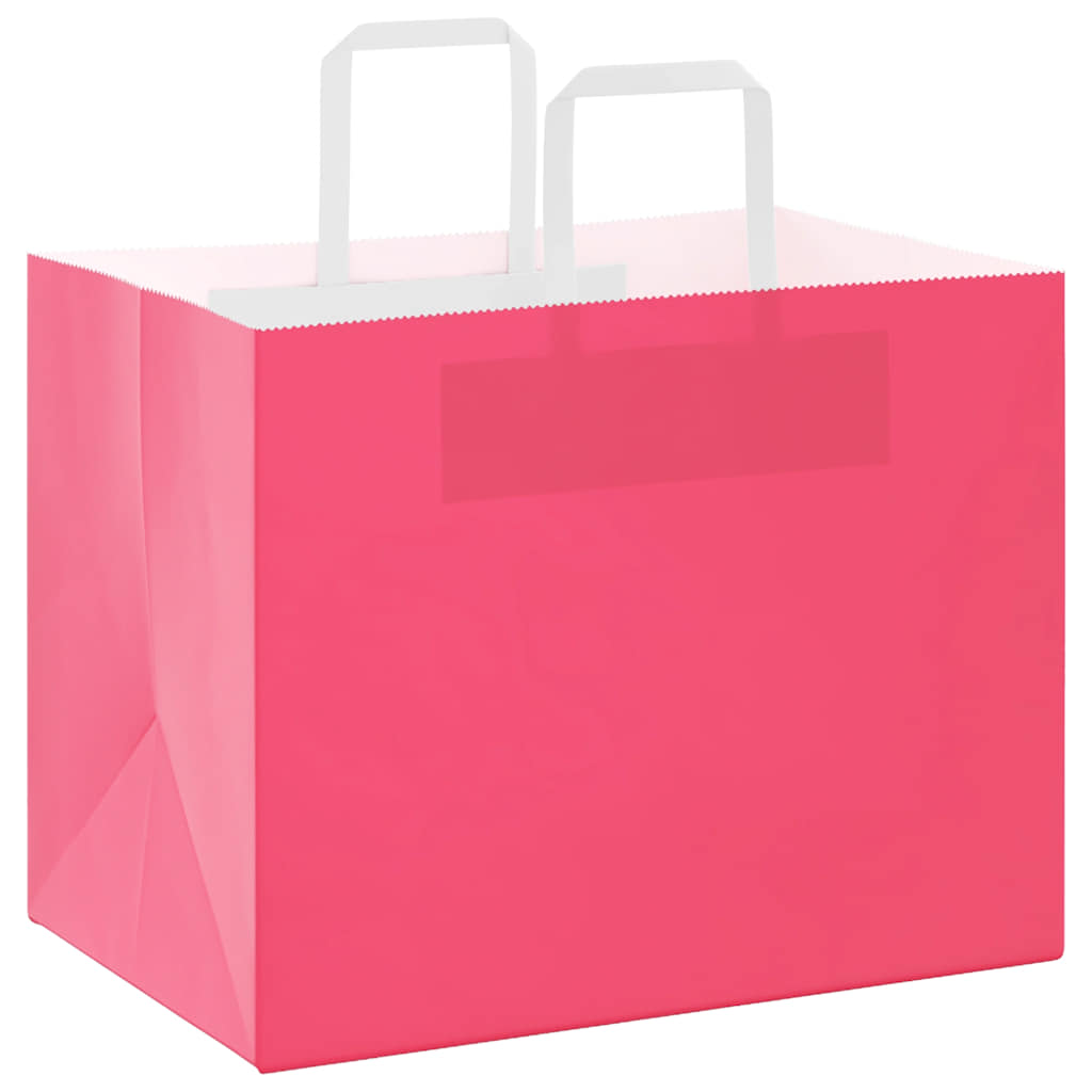 Papiertragetaschen 50 Stk. mit Henkeln Rosa 32x22x24 cm