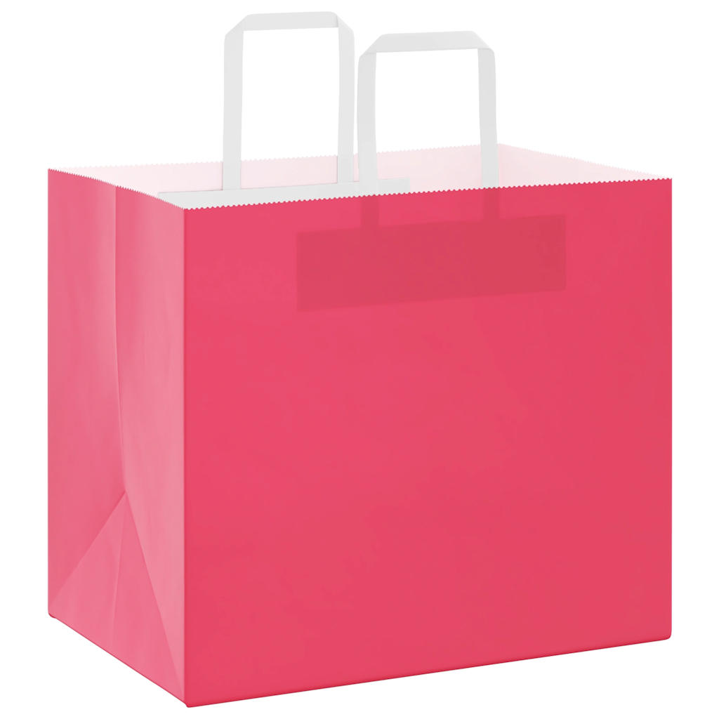 Papiertragetaschen 50 Stk. mit Henkeln Rosa 32x22x28 cm